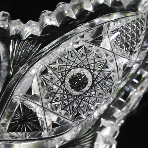 Vintage American Brilliant Period (ABP) Cut Glass Celery Or Relish Dish 7.5”