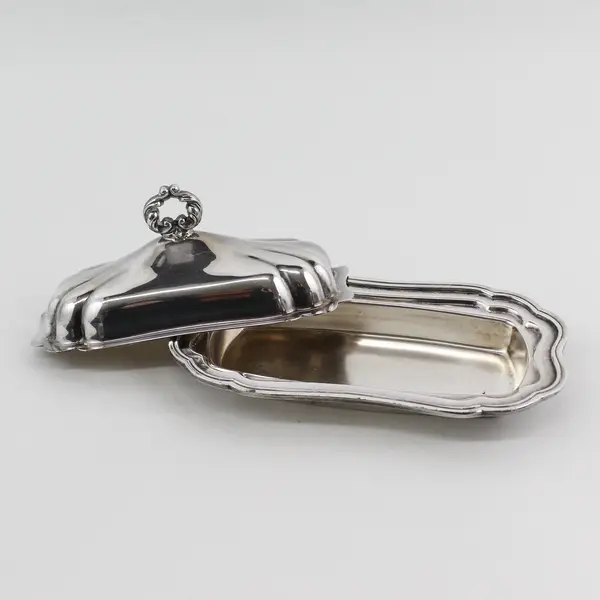 Vintage Oneida Silver Plate Cube Butter Dish No Glass Liner