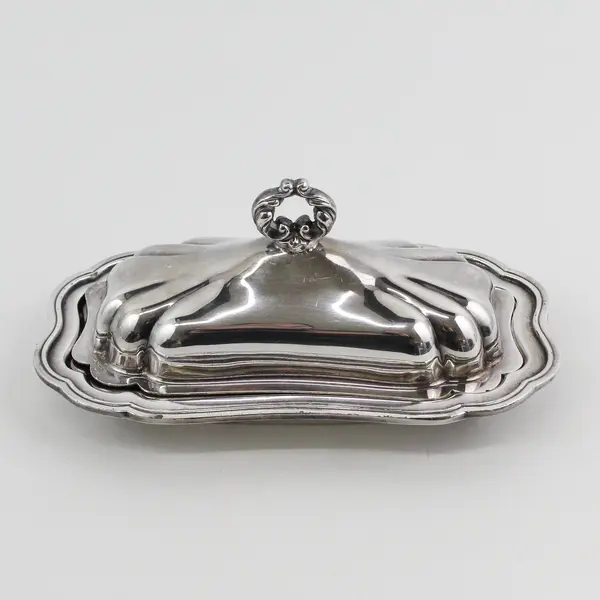 Vintage Oneida Silver Plate Cube Butter Dish No Glass Liner