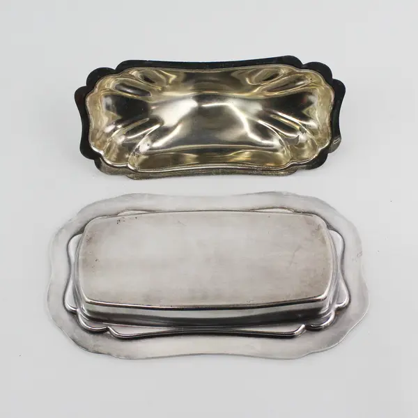 Vintage Oneida Silver Plate Cube Butter Dish No Glass Liner