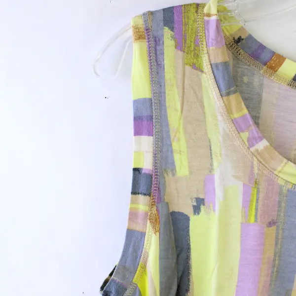 Simply Vera Vera Wang Multicolor Abstract Sleeveless T-Shirt Top Women's Size XL