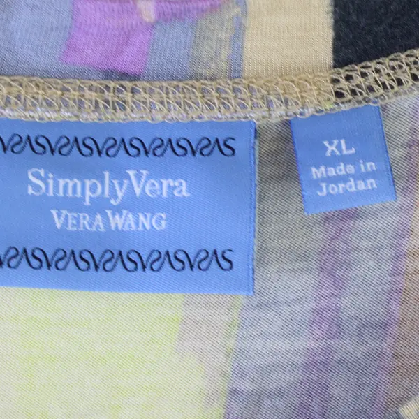 Simply Vera Vera Wang Multicolor Abstract Sleeveless T-Shirt Top Women's Size XL