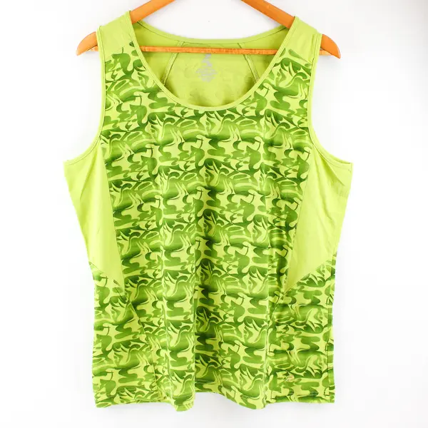 Energy Zone Green Abstract Pattern Sleeveless T-Shirt Top Women's Sz 2X 20W-22W