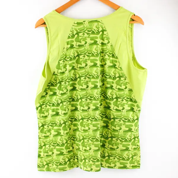 Energy Zone Green Abstract Pattern Sleeveless T-Shirt Top Women's Sz 2X 20W-22W
