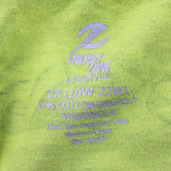 Energy Zone Green Abstract Pattern Sleeveless T-Shirt Top Women's Sz 2X 20W-22W