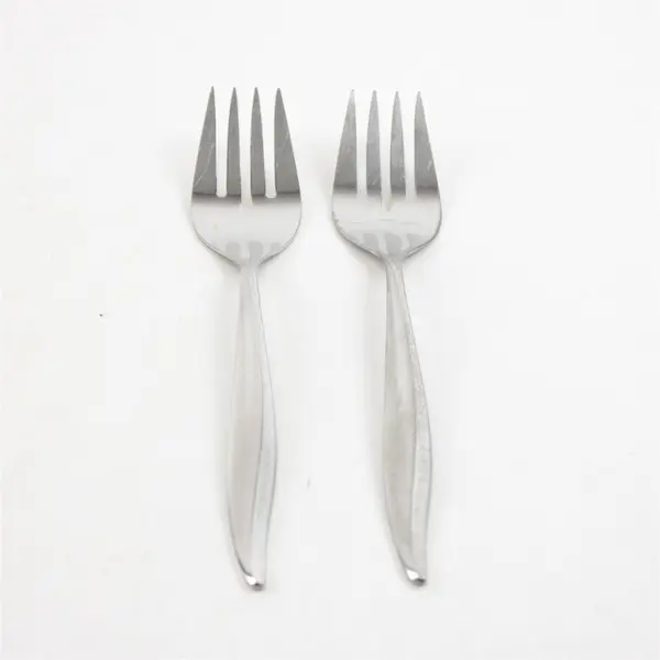 Set of 2 Oneida Textura Stainless Steel Medium Meat Serving Forks 8.5in