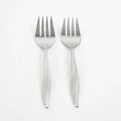 Set of 2 Oneida Textura Stainless Steel Medium Meat Serving Forks 8.5in