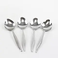 Set of 4 Oneida Textura Stainless Steel Teaspoons 