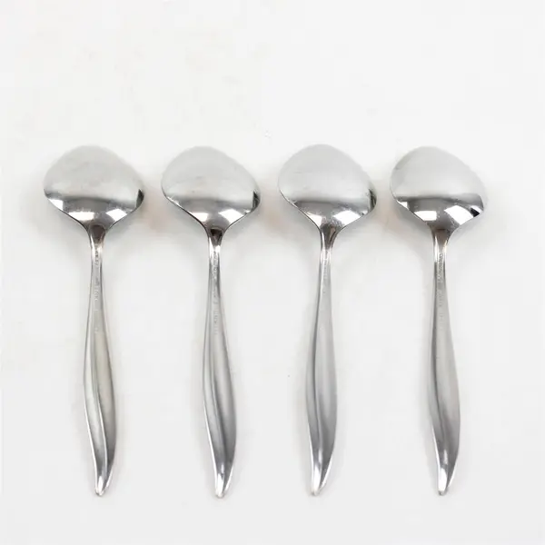 Set of 4 Oneida Textura Stainless Steel Teaspoons 