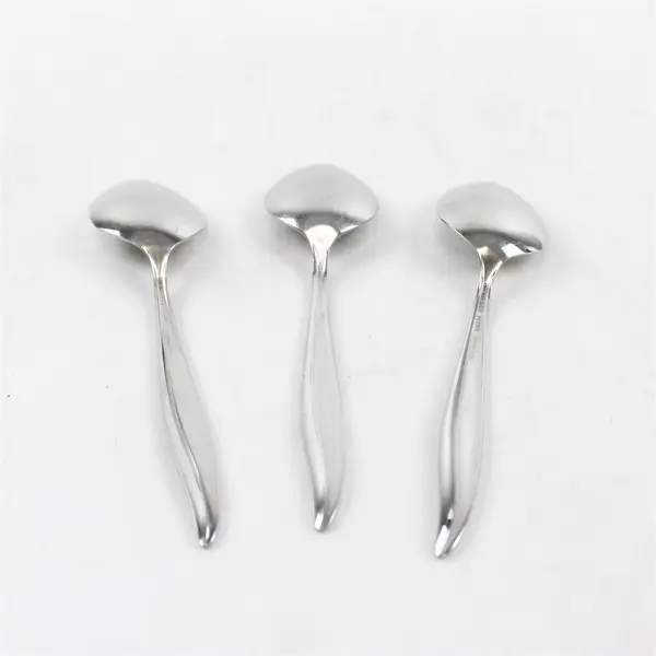 Set of 3 Oneida Textura Stainless Place/Oval Soup Spoons