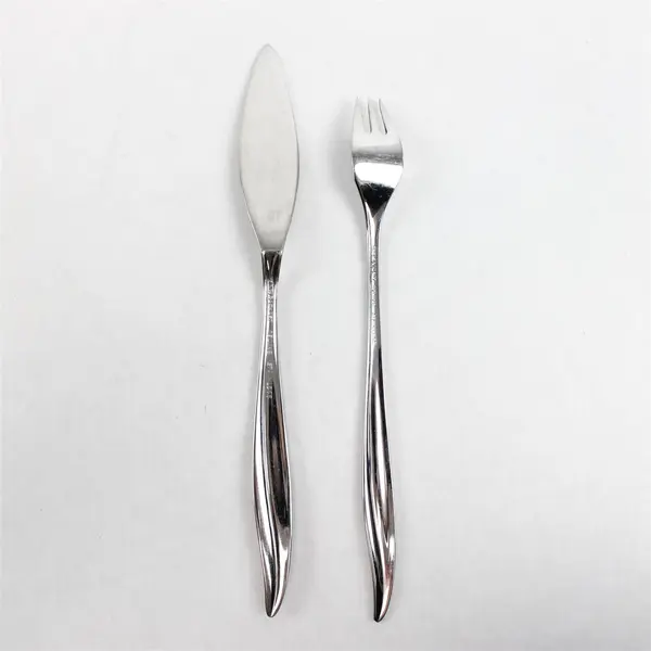 Lot of 2 Oneida Textura Stainless Cocktail/Seafood Fork & Butter Knife