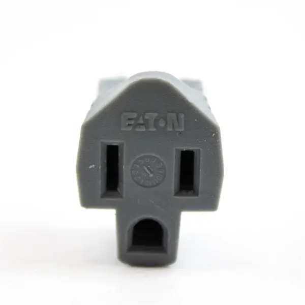 Eaton 419GY Gray Polarized 3-Prong Plug Outlet Cord Adapter Grounding 15A