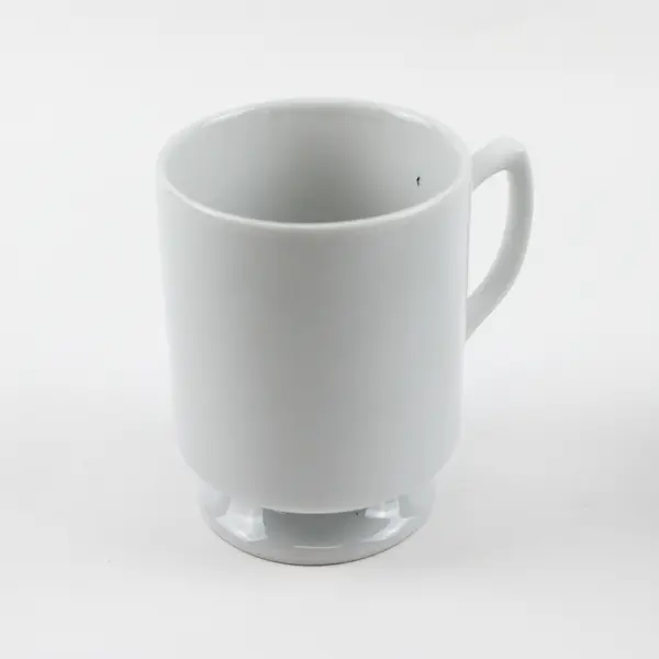 Lot Of 4 Unbranded Matching Solid White Color Ceramic Pedestal Cup/Mugs 4" Tall