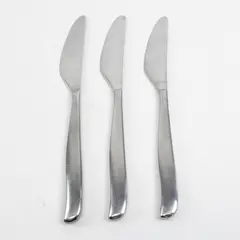Set of 3 Towle Design 2 Stainless Modern Solid Table Knives 