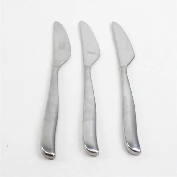 Set of 3 Towle Design 2 Stainless Modern Solid Table Knives 