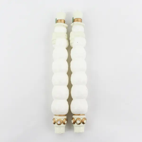 Christmas Snowmen Wearing Top Hats And Holding Gold Stars Taper Candles 10"