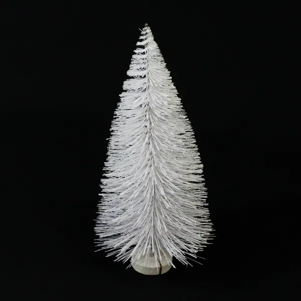 1996 Enesco Otagiri White Glitter Christmas Tree 10 Inch