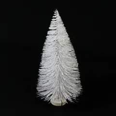 1996 Enesco Otagiri White Glitter Christmas Tree 10 Inch