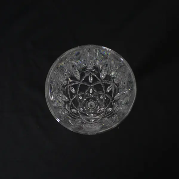 Heavy Diamond Cut Crystal Champagne Flute With Hexagon Stem  8.75"