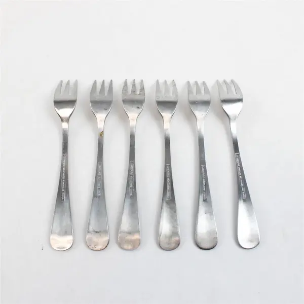 Set of 6 Leonard Old Rockport Stainless Cocktail/Seafood Forks