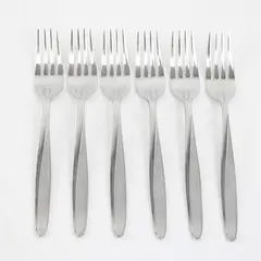 Lot of 6 J A Henckels HEN76 Pattern 18/10 SS Salad Forks 7" Rare HTF Pattern