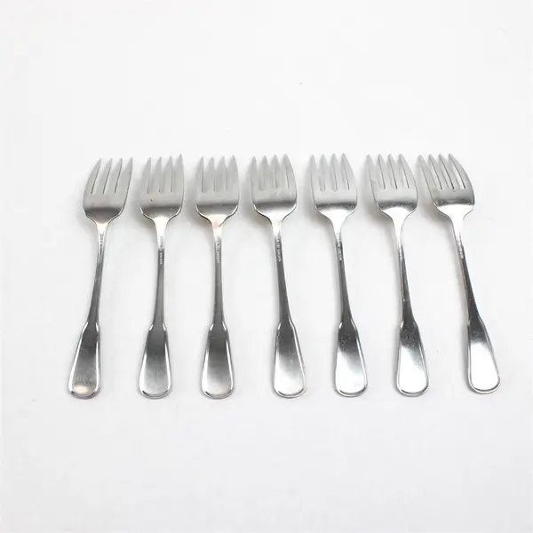 Set of 7 Oneida Colonial Boston Stainless Salad Forks 6.5in