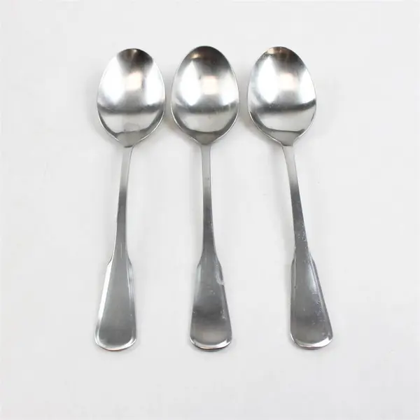 Set of 3 Oneida Colonial Boston Stainless Place Oval Soup Spoons