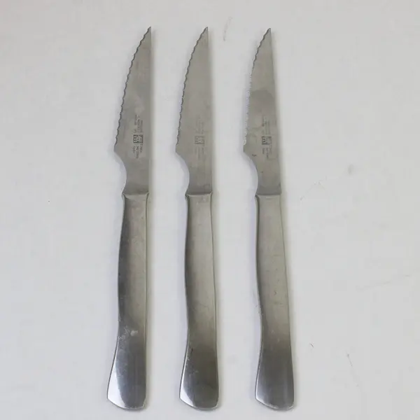 Lot Of 3 J A Henckels (Zwilling) Gourmet Pattern SS Steak Knives 8.75" Rare HTF