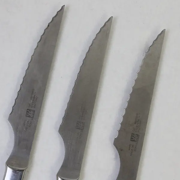 Lot Of 3 J A Henckels (Zwilling) Gourmet Pattern SS Steak Knives 8.75" Rare HTF