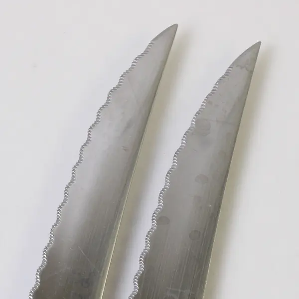 Lot of 2 J A Henckels (Zwilling) EverSharp Steak Knives Silver/Black Very Rare 