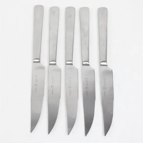 Lot of 5 J A Henckels (Zwilling) SS Steak Knives 9.75" Rare HTF Unknown Pattern 