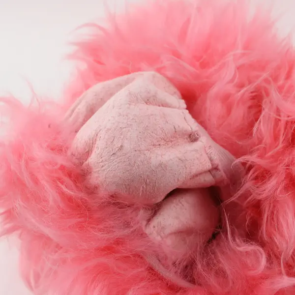 Pink Fuzzy Plush Steering Wheel Cover Fits Most Cars - Used