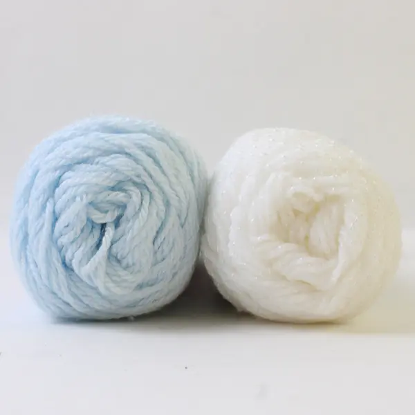 Lot of 2 Skeins of Baby Yarn Knitting/Crochet, White & Pastel Blue
