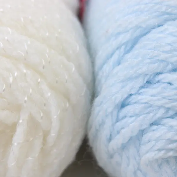 Lot of 2 Skeins of Baby Yarn Knitting/Crochet, White & Pastel Blue