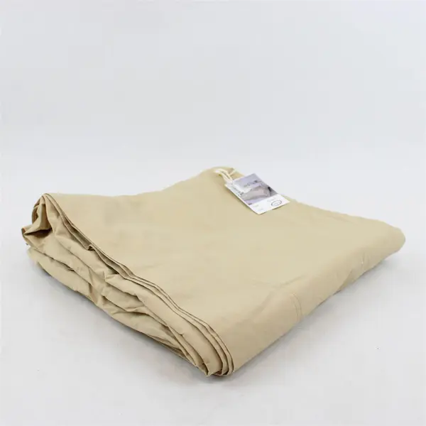 The Company Store Solid Beige Color King Flat Bed Sheet 100% Cotton