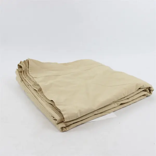 The Company Store Solid Beige Color King Flat Bed Sheet 100% Cotton
