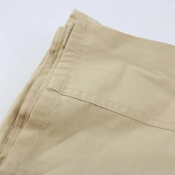 The Company Store Solid Beige Color King Flat Bed Sheet 100% Cotton