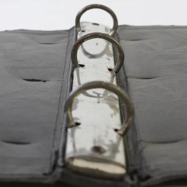 Vintage J.J. Newberry Co Colligan 3 Ring Binder Black Leather Cover 