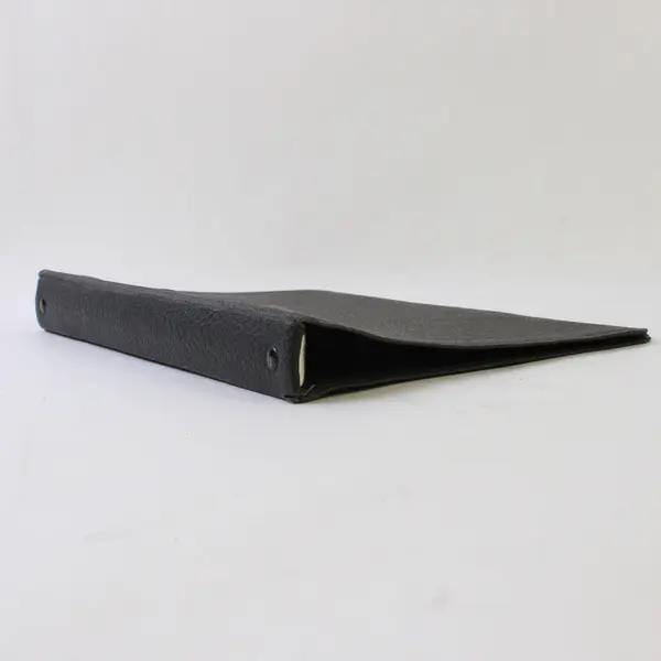 Vintage J.J. Newberry Co Colligan 3 Ring Binder Black Leather Cover 