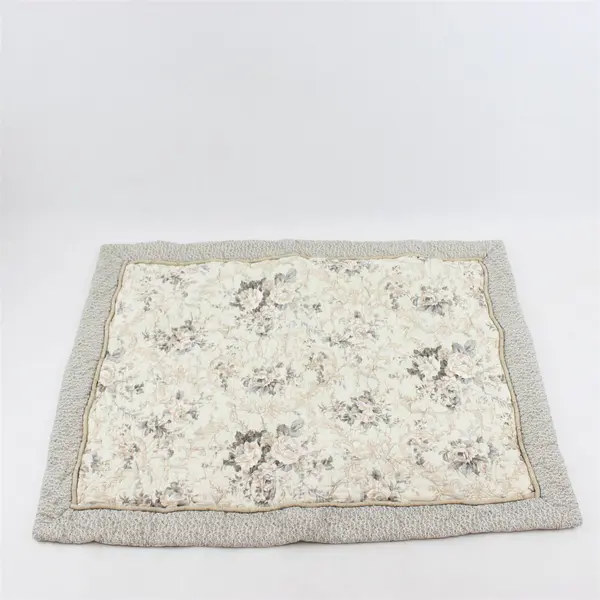 Lot Of 2 Unbranded Matching Beige/Gray/White Floral Pillow Shams 22.5" x 29"