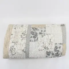 Unbranded Beige/Gray/White Floral/Striped Patterned Quilt Comforter 68.5" x 109"