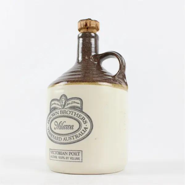 Brown Brothers Vineyard Milawa Stoneware Jug EMPTY w/ Cork Australia