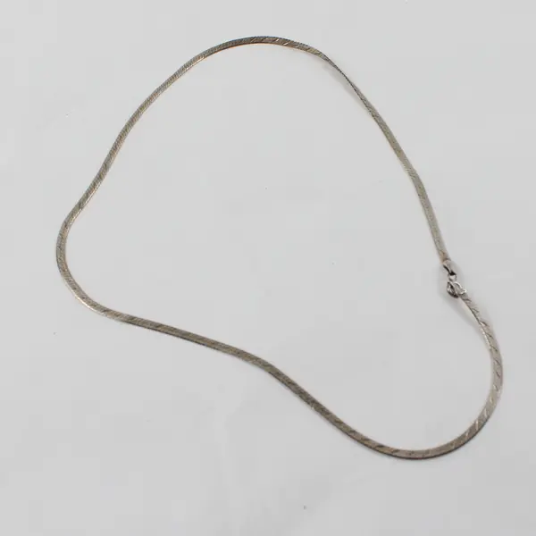 Rotenier 925 Sterling Silver - Italy - Herringbone Chain Necklace 18” Long 3MM