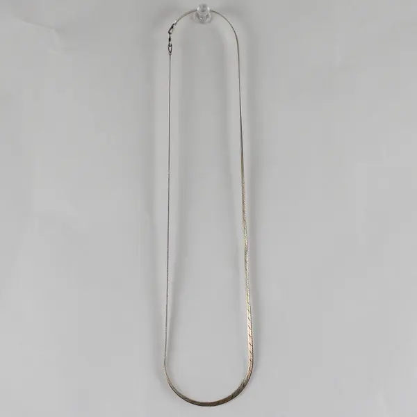 Rotenier 925 Sterling Silver - Italy - Herringbone Chain Necklace 18” Long 3MM