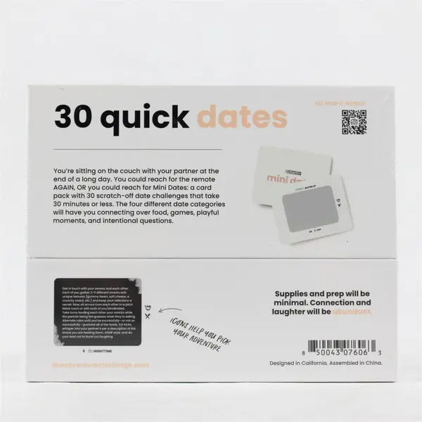 Mini Dates Date Night Ideas Deck of 30 Cards for Busy Couples - New
