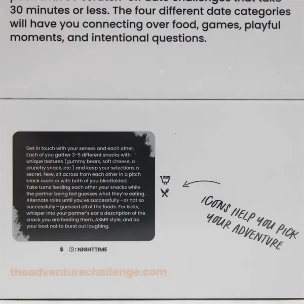 Mini Dates Date Night Ideas Deck of 30 Cards for Busy Couples - New