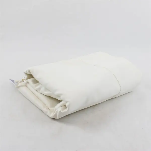 The Company Store Solid Eggshell White Color Twin Flat Bed Sheet 100% Cotton