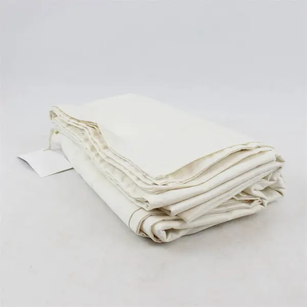 The Company Store Solid Eggshell White Color Twin Flat Bed Sheet 100% Cotton