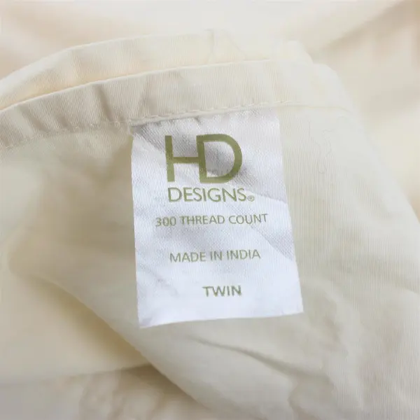 HD Designs Solid Cream White Color Twin Flat Bed Sheet 100% Cotton