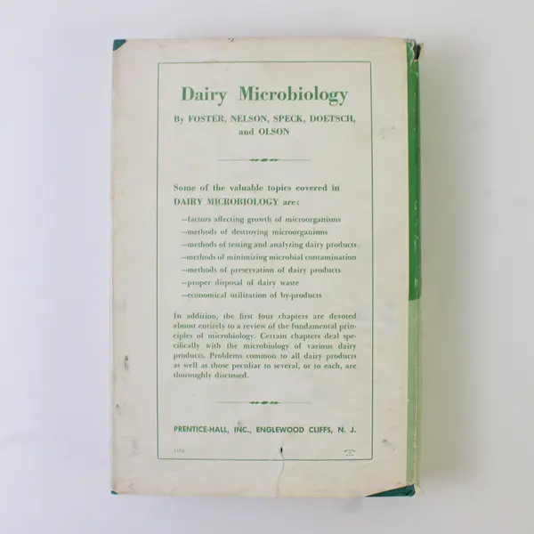 Dairy Microbiology Book Foster Nelson Speck Doetsch Olson 1957 Hardcover DJ Good